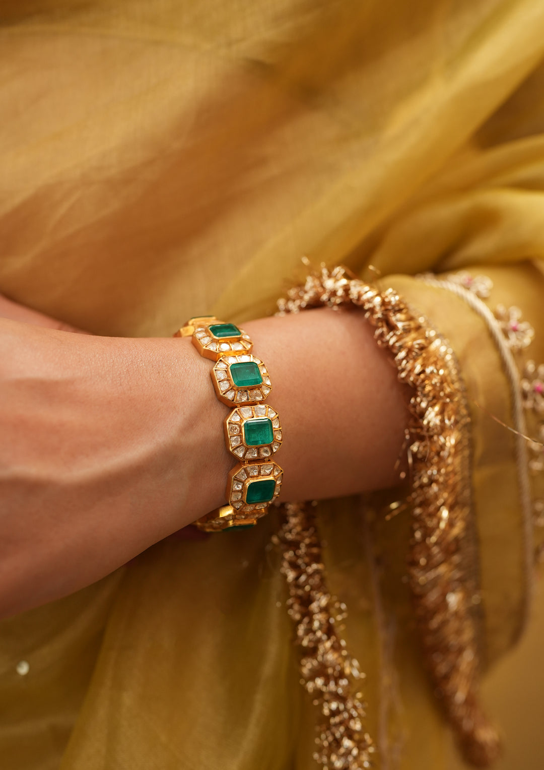 Sterling Silver Nivara Polki Bracelet