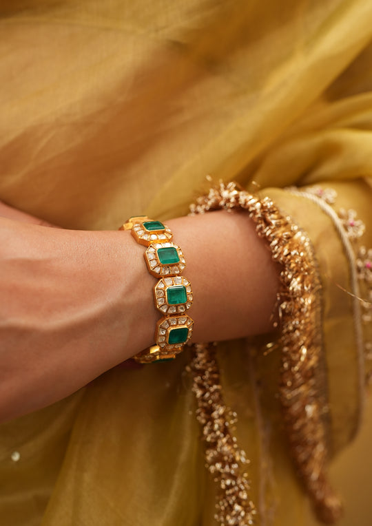 Sterling Silver Nivara Polki Bracelet