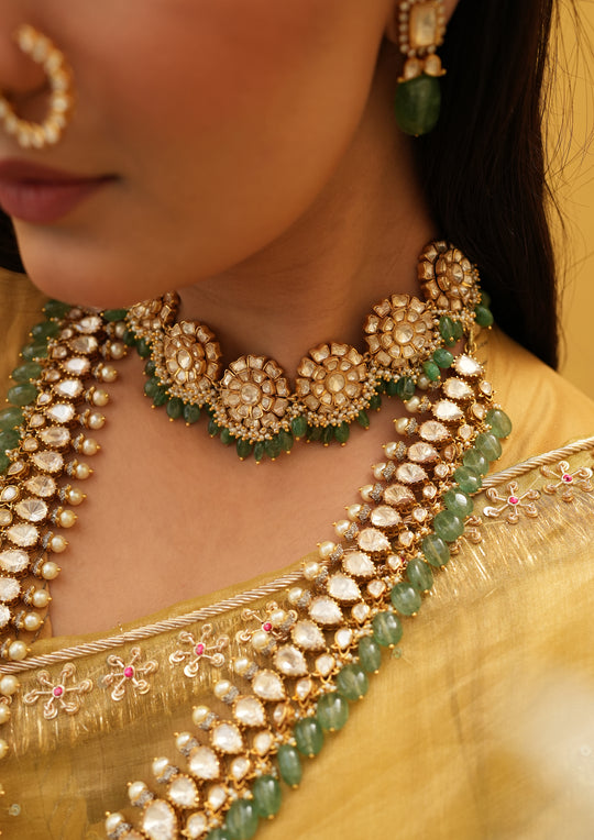 Sterling Silver Gendha Polki Necklace