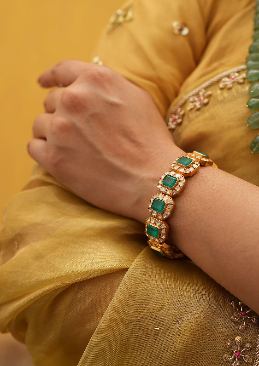 Sterling Silver Nivara Polki Bracelet