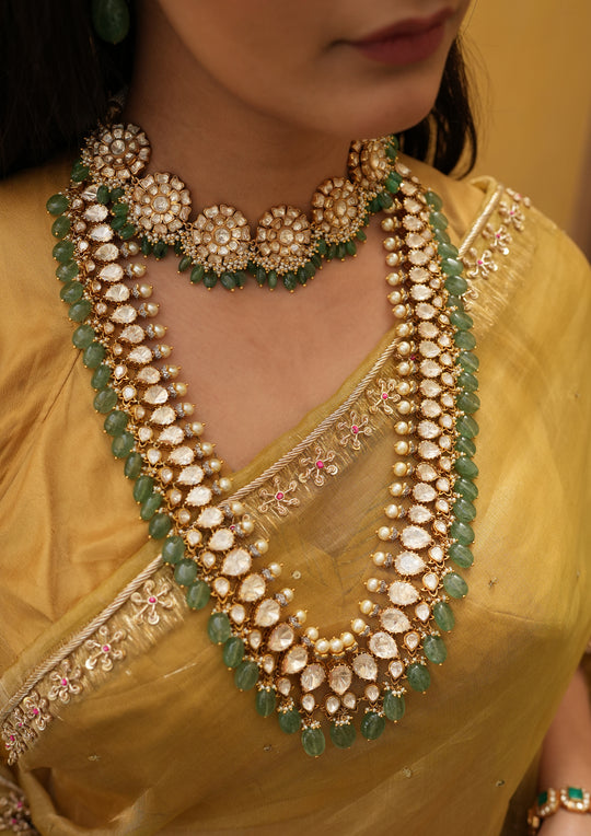 Sterling Silver Damini Polki Necklace
