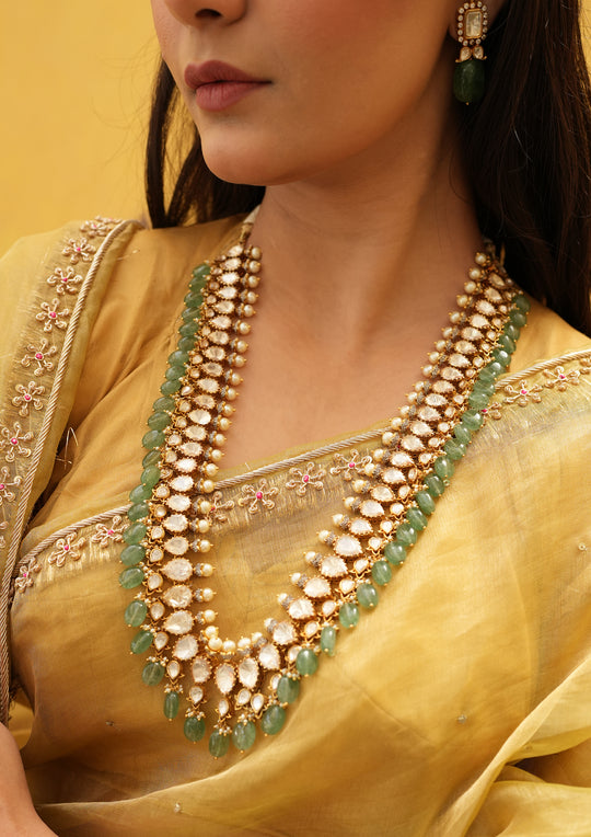 Sterling Silver Damini Polki Necklace