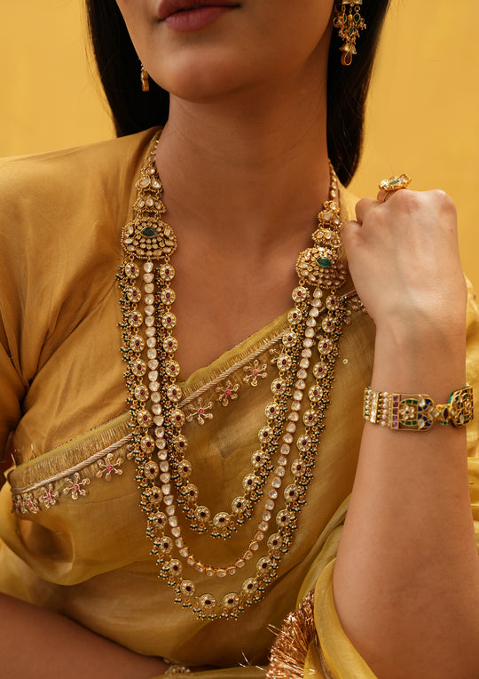 Sterling Silver Padmini Triple Line Necklace