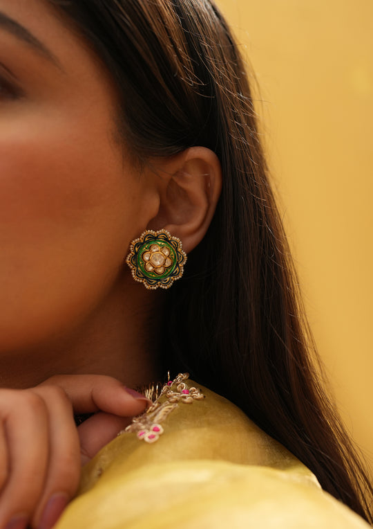 Sterling Silver Chitrakala Laal-Hara Reversible Earrings