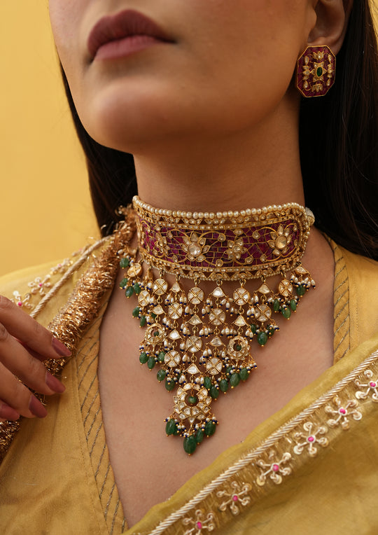 Sterling Silver Baisa Aadh Choker