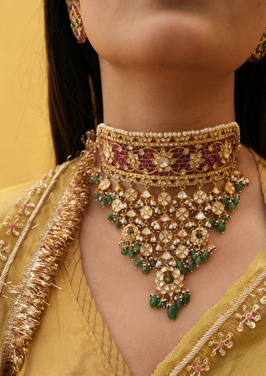 Sterling Silver Baisa Aadh Choker