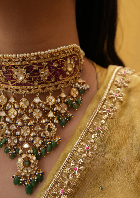 Sterling Silver Baisa Aadh Choker