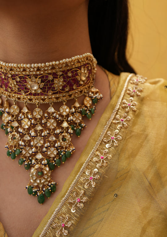 Sterling Silver Baisa Aadh Choker