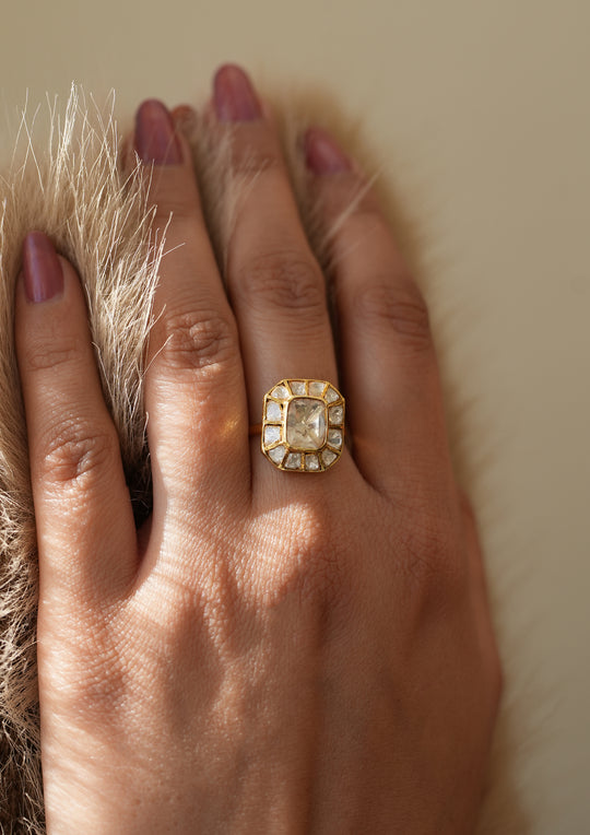 Sterling Silver Solana Polki Ring