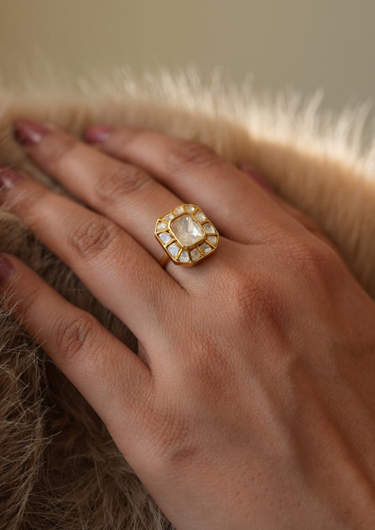 Sterling Silver Solana Polki Ring