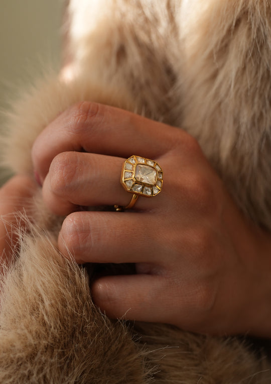 Sterling Silver Solana Polki Ring