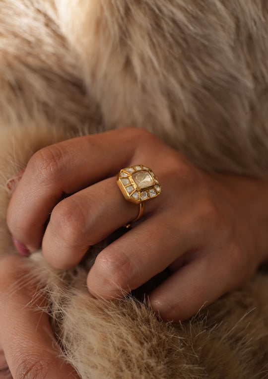 Sterling Silver Solana Polki Ring