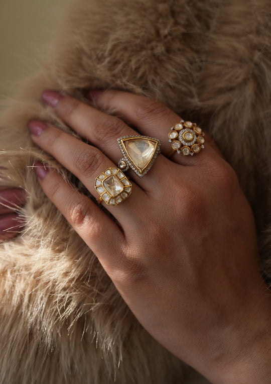 Sterling Silver Solana Polki Ring