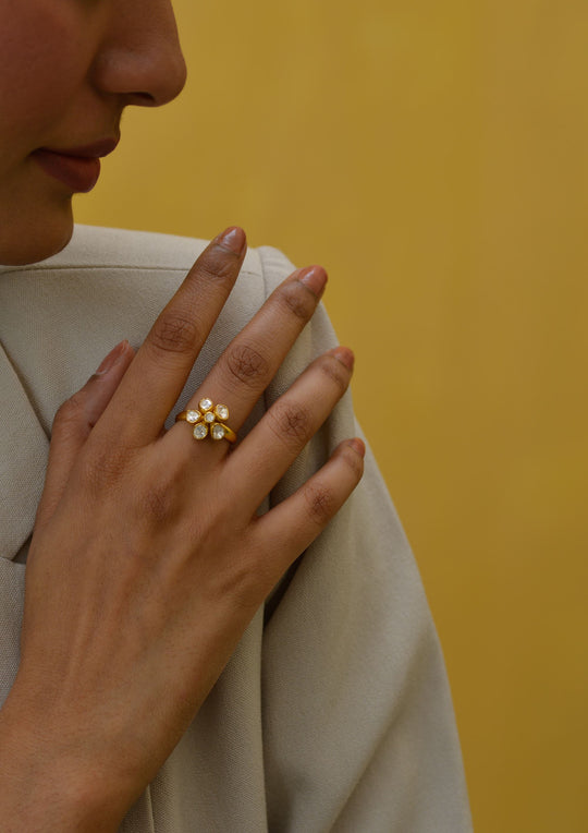 Sterling Silver Petunia Ring (Adjustable)
