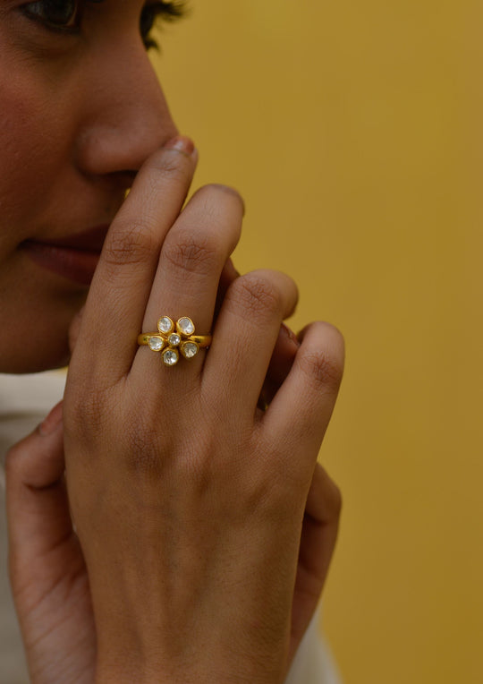 Sterling Silver Petunia Ring (Adjustable)