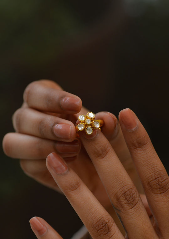 Sterling Silver Petunia Ring (Adjustable)