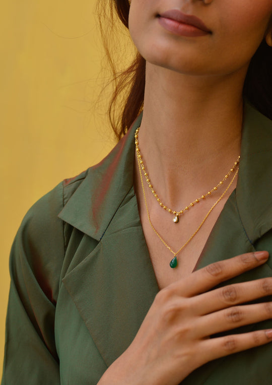 Double Line Dew Drops Necklace