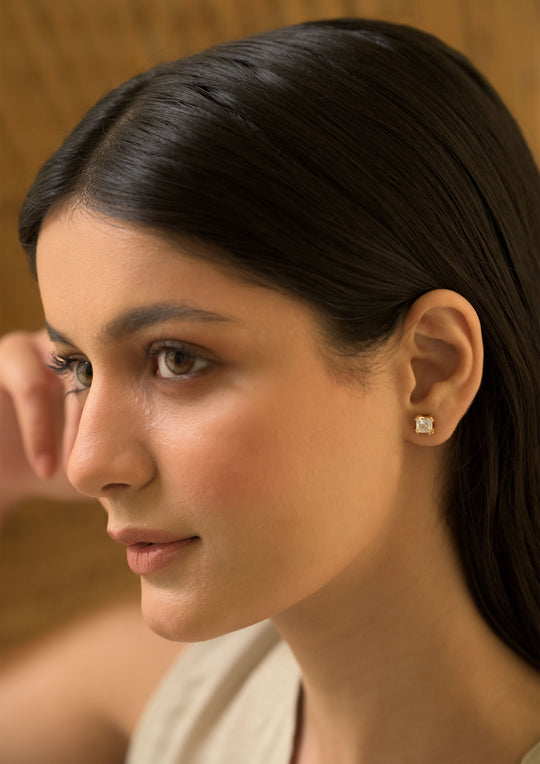 Sterling Silver Rozana Square Studs