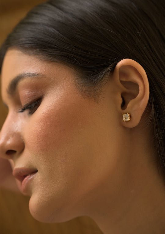 Sterling Silver Rozana Square Studs