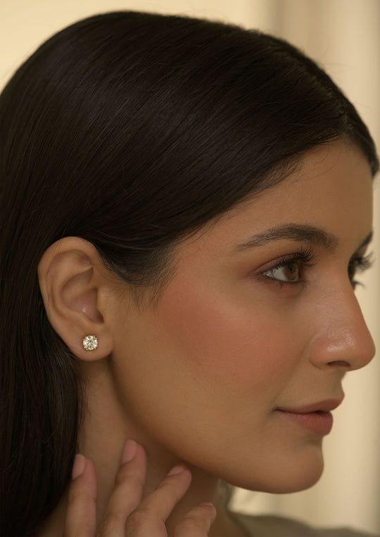 Sterling Silver Rozana Round Studs