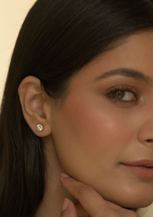 Sterling Silver Rozana Round Studs