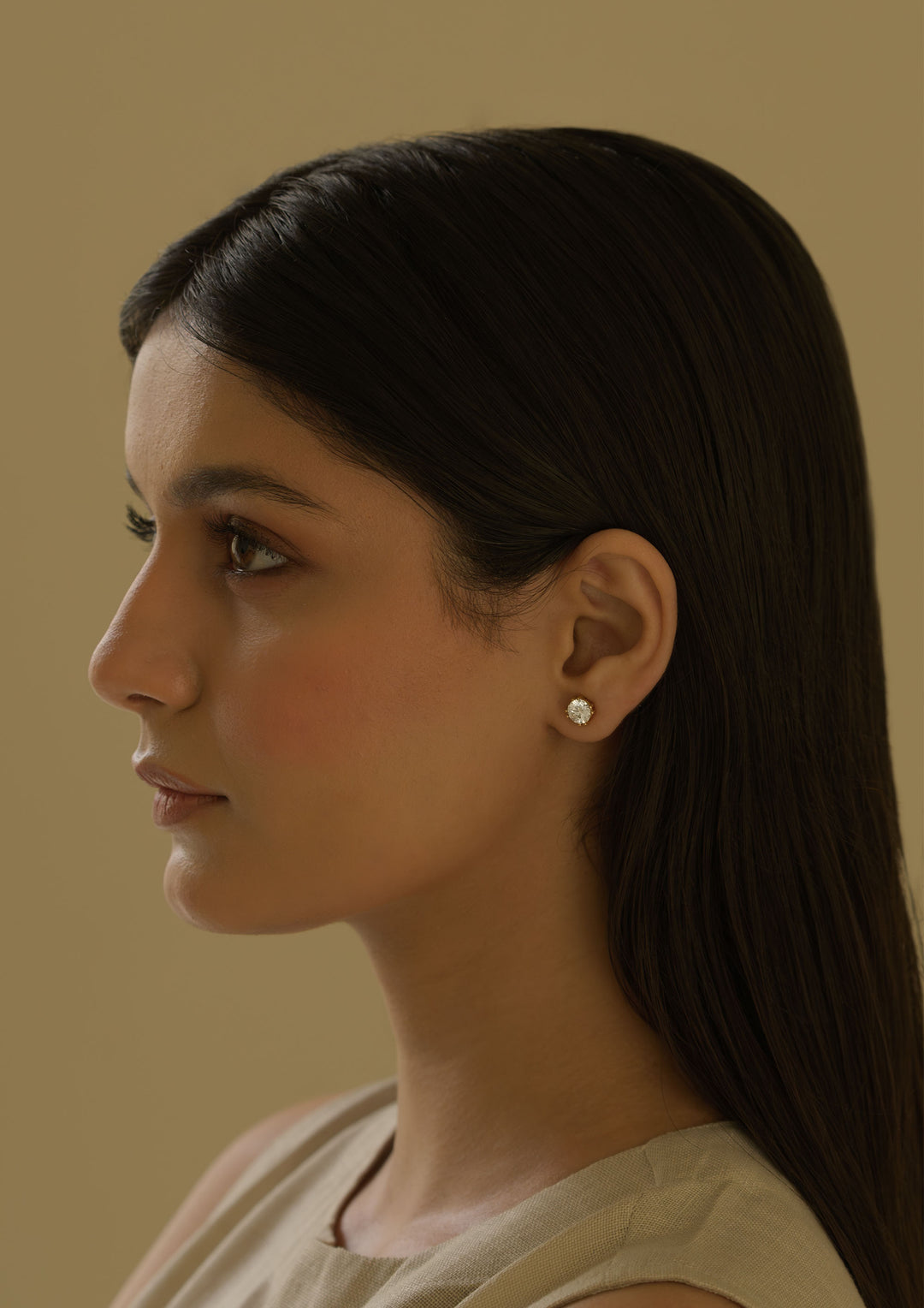 Sterling Silver Rozana Round Studs