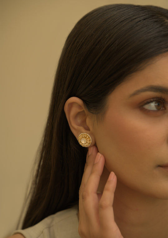 Sterling Silver Safeda Detachable Duo Style  Studs