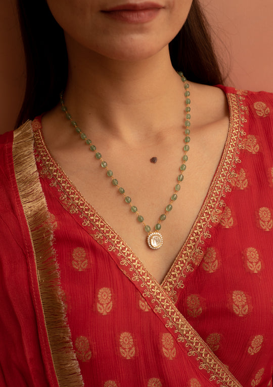 Sterling Silver Rewa Minimalist Emerald Necklace