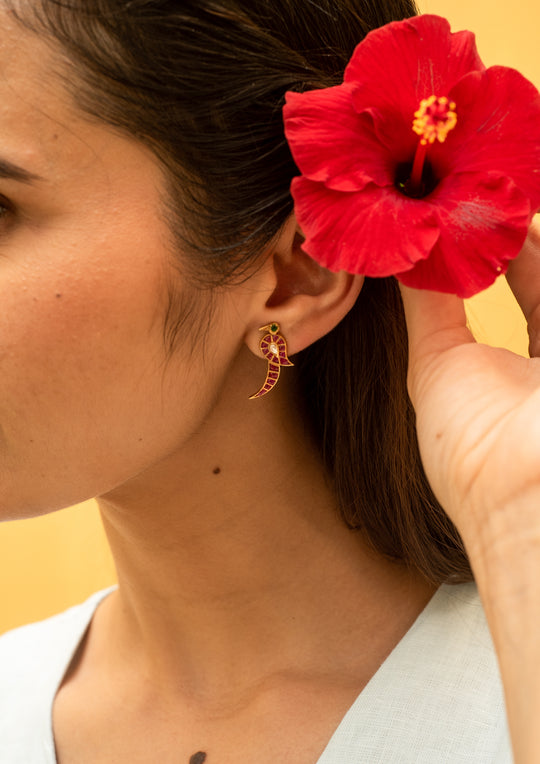 Sterling Silver Kokum Multicolored Earrings