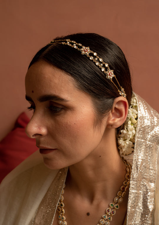 Nakshatra Red Meenakari Sheeshphool