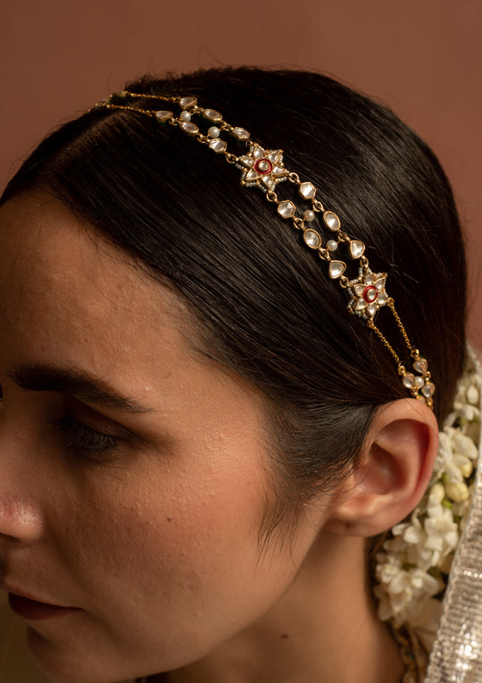 Nakshatra Red Meenakari Sheeshphool