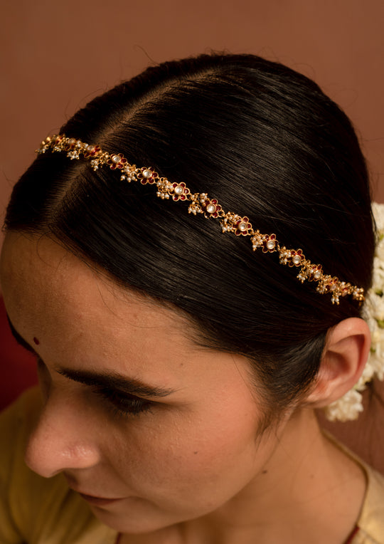 Manora Red Meenakari Sheeshphool