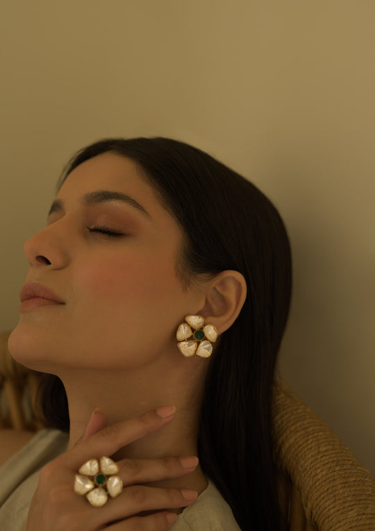 Sterling Silver Frangipani Earrings