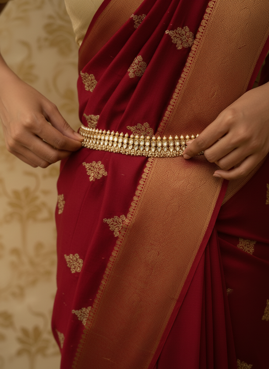 Golconda Kundan Multipurpose Kamarbandh Waist Belt and Necklace (Customized Size)