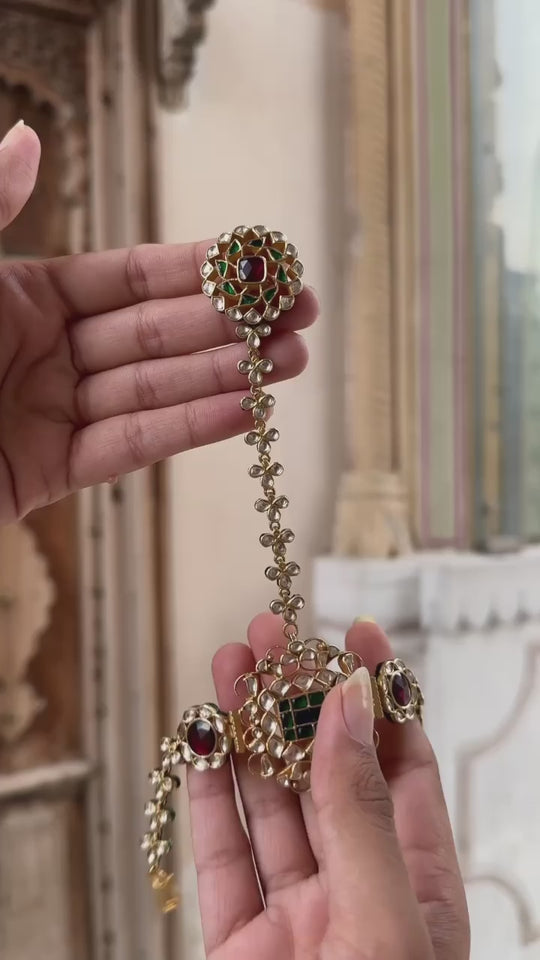 Almora Multicolored Multipurpose Single Hathphool Bracelet and Ring