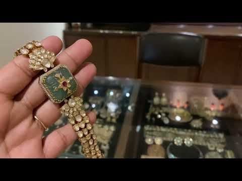 Sterling Silver Nakkashi Polki Bracelet