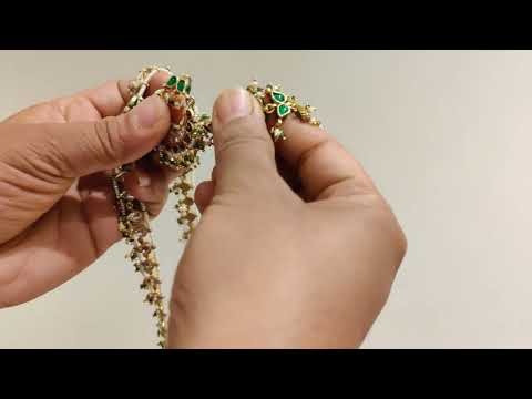 Golconda Multicolored Multipurpose Maathapatti Maangtika and Necklace