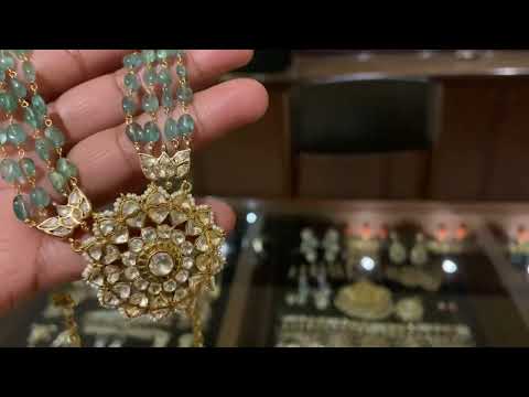 Sterling Silver Nakshatra Semi-Emeralds Necklace