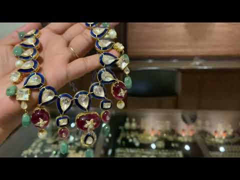 Sterling Silver Nakkashi Multicolored Necklace