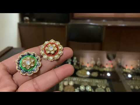 Sterling Silver Chitrakala Laal-Hara Reversible Earrings