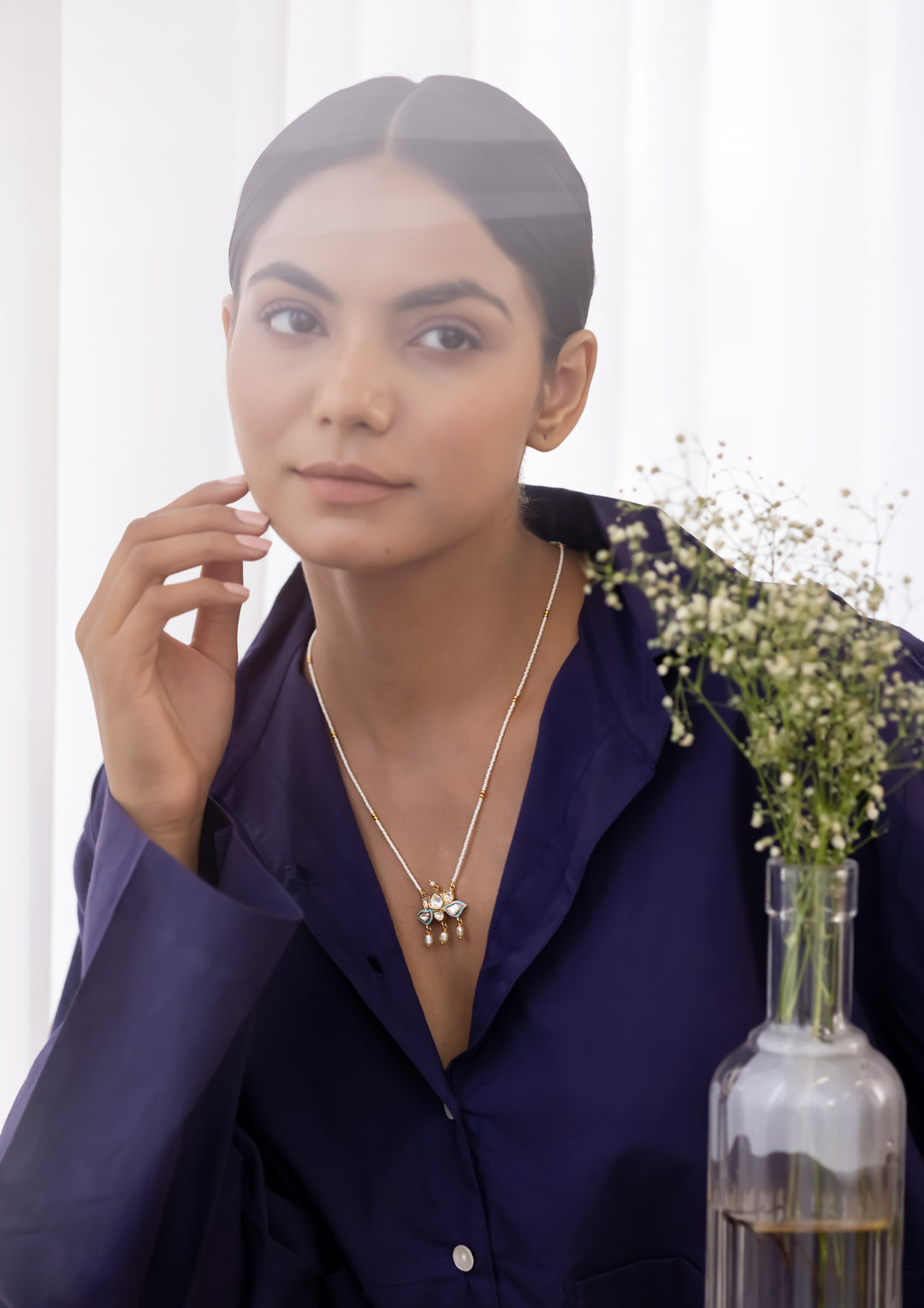Sterling Silver Pashto Necklace (Adjustable Length)