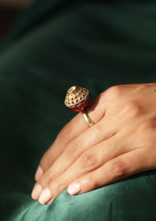 Sterling Silver Sangria Ring (Adjustable)