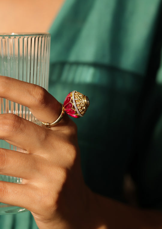 Sterling Silver Sangria Ring (Adjustable)