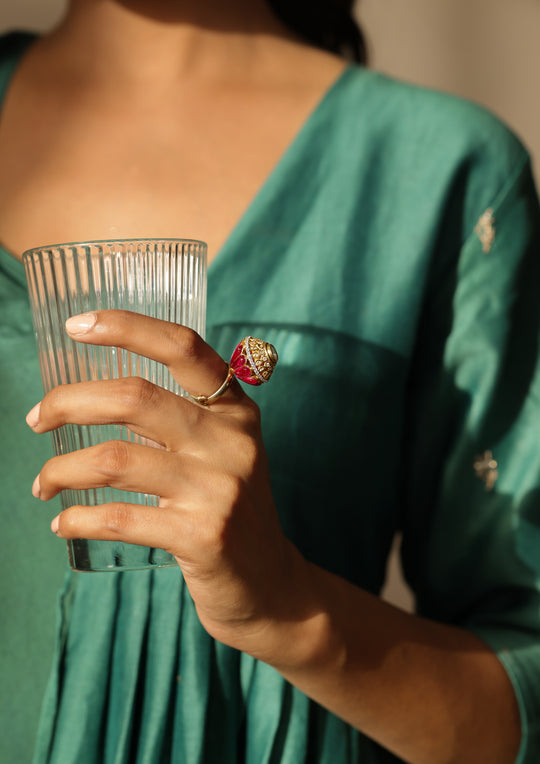 Sterling Silver Sangria Ring (Adjustable)