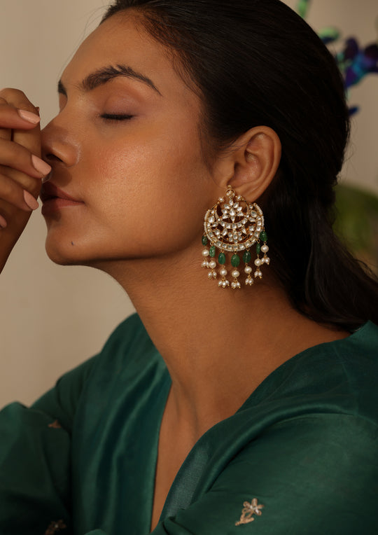 Kaveri Semi Emerald Chaandbalis