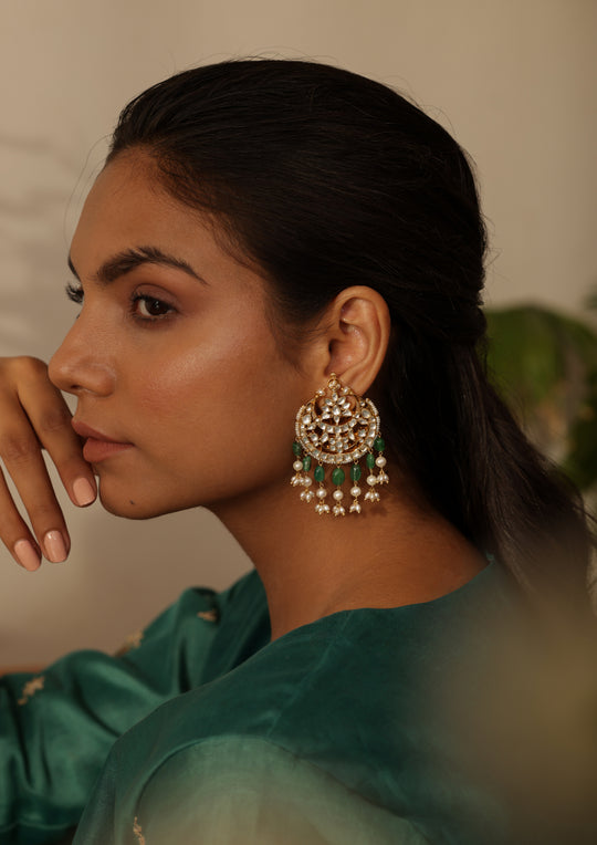 Kaveri Semi Emerald Chaandbalis