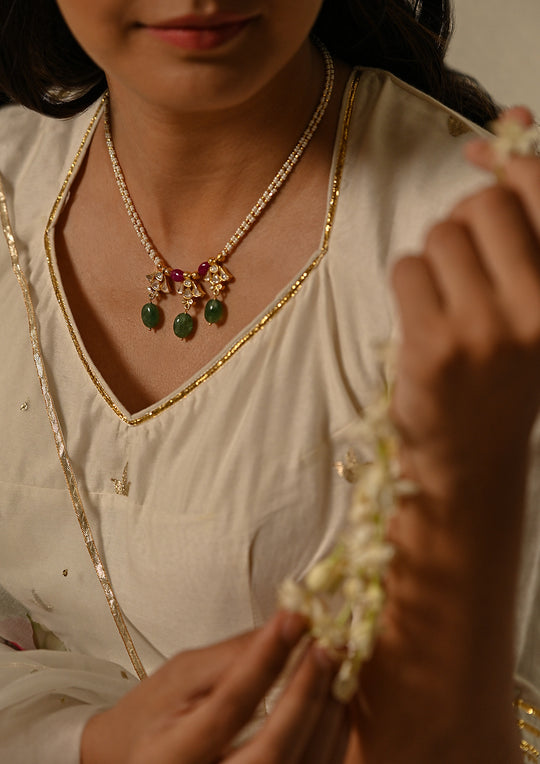 Sterling Silver Noori Necklace (Adjustable Length)