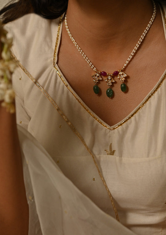 Sterling Silver Noori Necklace (Adjustable Length)