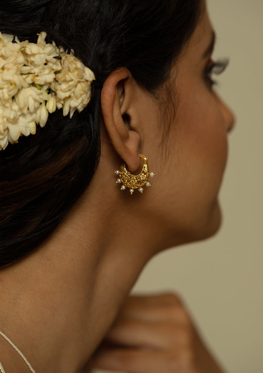 Basket Baali Earrings with Pearls