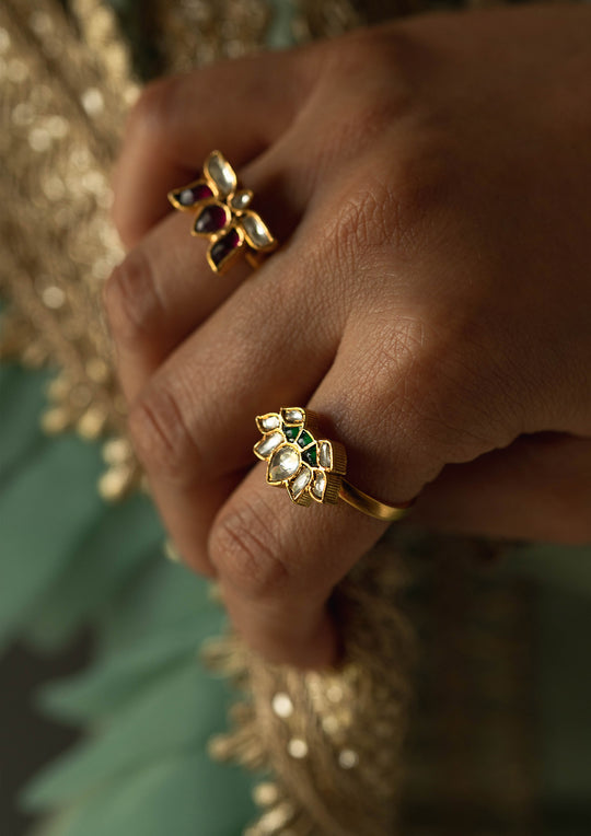 Green Lotus Adjustable 'Tukra' Ring